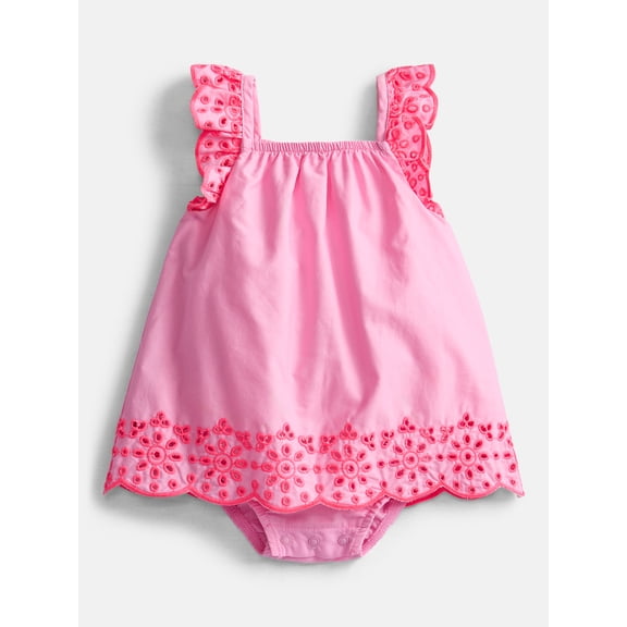 Wonder Nation Baby Girls Eyelet Tank Romper, Sizes 0/3M-24M