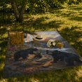 thumbnail image 7 of Black Bears on Mountain Overlook with Waterfall Valley, Serene Wildlife Scene for Bear Lovers, Warm Flannel Blanket for Cabin and Lodge, Father's Day Gift, Rustic Home Decor, 7 of 7