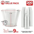 thumbnail image 7 of 9 oz Clear Disposable Plastic Cups (200 Pack) Elegant Tumblers Glasses for Parties, Weddings, Holidays, Dessert Tumbler, Bulk Drinking Cup for Fruit Punch, Cocktails, Wine - Stock Your Home, 7 of 7
