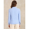 thumbnail image 3 of DARING DIVA Textured Shirt for Women's Work Office Button Down Shirts S Blue, 3 of 6