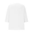 thumbnail image 6 of Feancey Linen Blouses for Women 3/4 Sleeve Dressy Casual Tops Solid Color Loose Beach Shirts Summer Vacation Clothes White XXL, 6 of 7