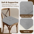 thumbnail image 3 of PYPUMSA Dinner Chair Cushions Set of 4, 15.5" x 15.5" Square Patio Cushions Patio Chairs Seat Pads Water-Resistant Patio Chair Cushions with Ties for Non-Slip Support, 4" Thick, Gray, 3 of 5
