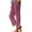 Purple1, variant on Chbgutlmr Plus Size Cotton Linen Pants for Women High Waisted Straight Leg Elastic Waist Trousers Casual Summer Breathable Pants
