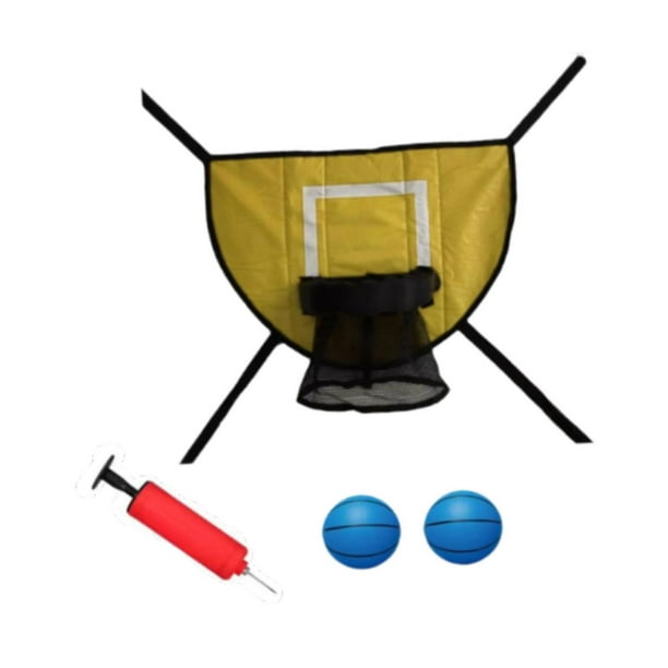 Mini aro de baloncesto para trampolín, fácil de instalar, soporte de baloncesto para exteriores amarillo