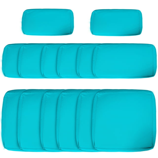 Outsunny Housse de Coussin de Remplacement pour Ensemble de Canapé en Rotin de Patio Extérieur 14 Pcs