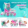 thumbnail image 2 of Patines en línea NEMONE Mermaid para niñas y niños de 4 a 12 años con luz, 2 of 8