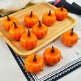 thumbnail image 3 of 12 Pieces Artificial Mini Pumpkins, Lifelike Simulation Fall Pumpkins for Halloween Thanksgiving Autumn Theme Party Decorations (Orange), 3 of 5