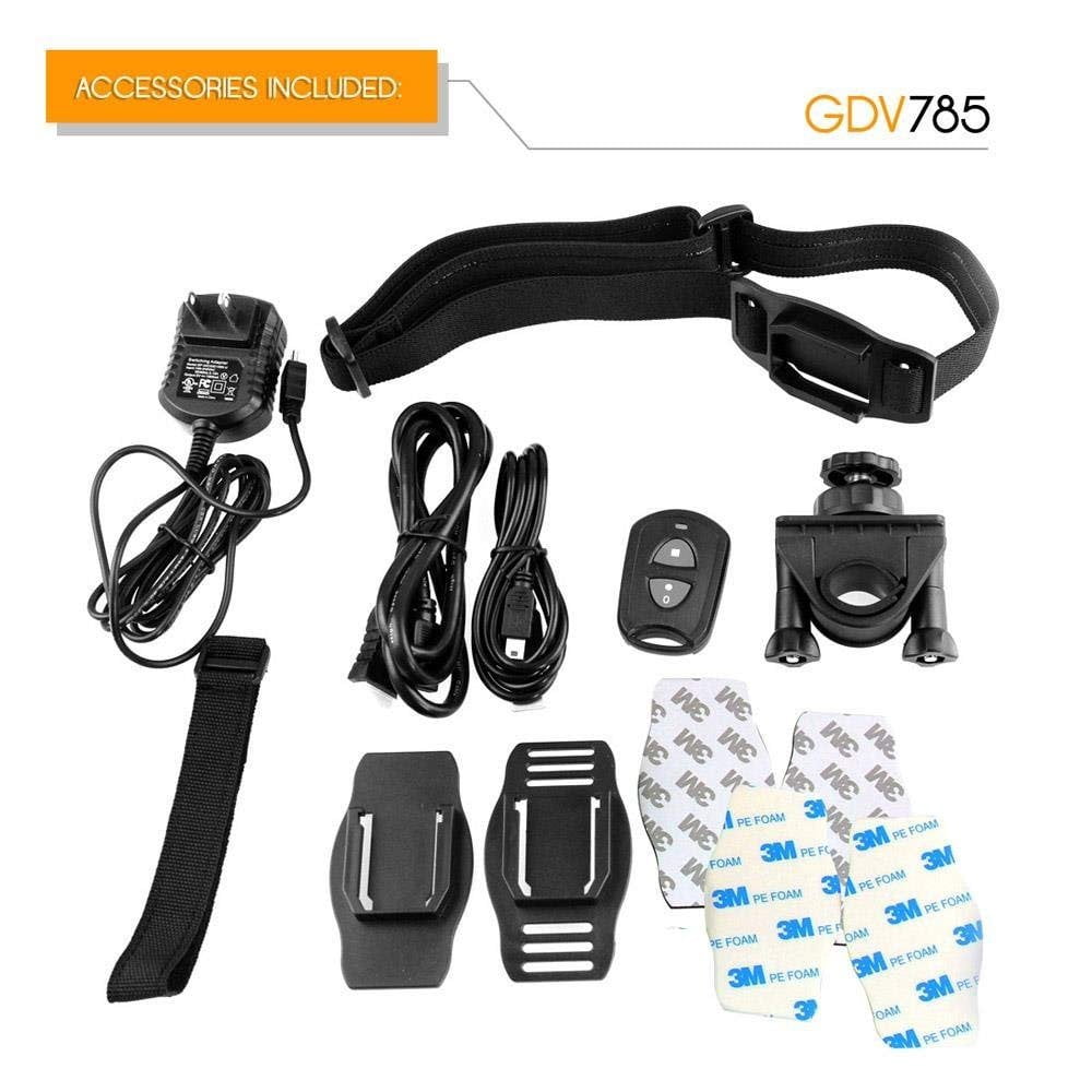 Sound Around GDV785OR HD Video Recording Gear Pro Ryder, 1080p, 16 MP, Action Video Cameras with Waterproof Case, White