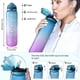 thumbnail image 2 of Botella de agua deportiva con marcas de tiempo de 1 litro y botellas con pajitas, botella de agua que se abre, adecuada para hacer ejercicio al aire libre, 2 of 5