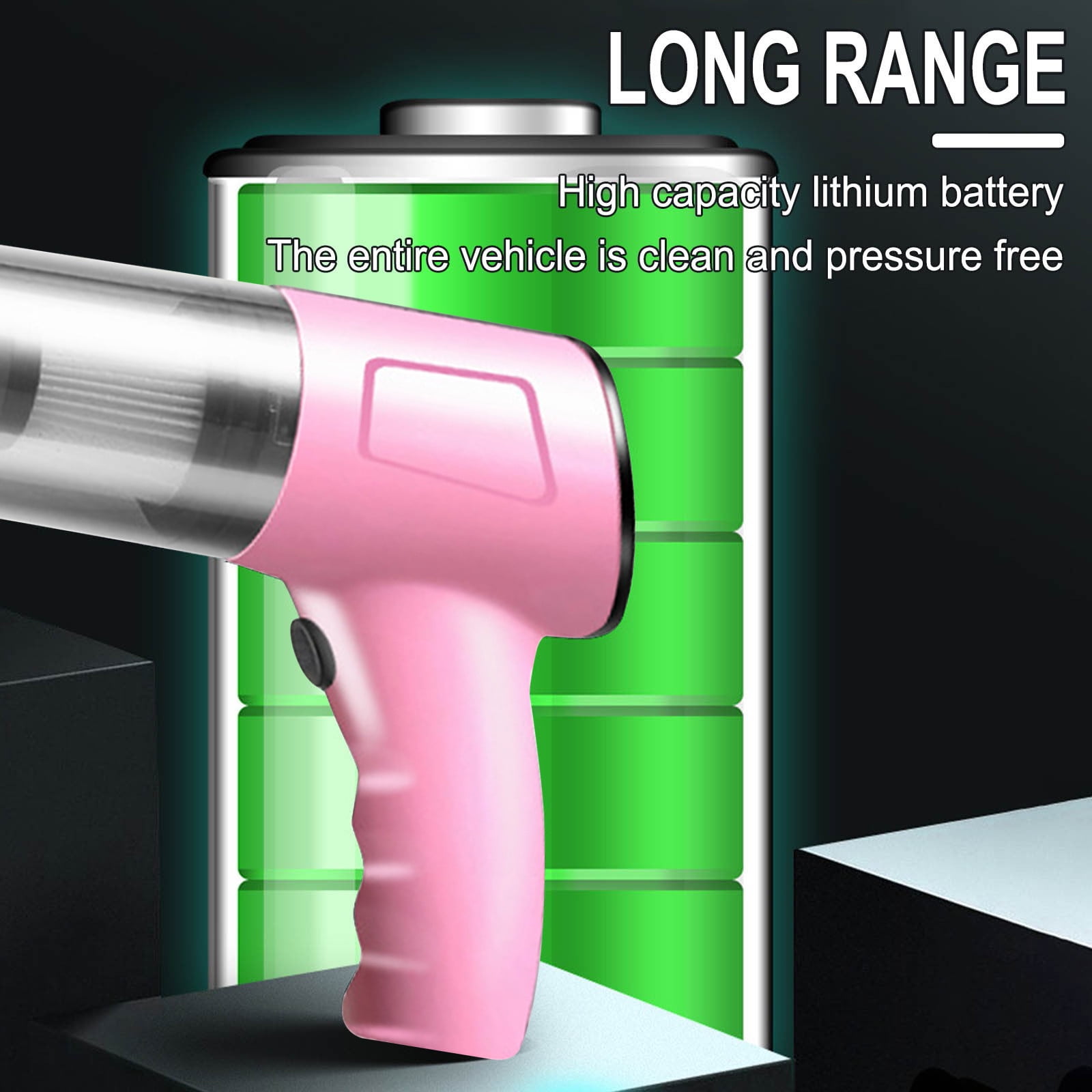 SIYTUAU Portable Vacuum Handheld Mini Cleaner Usb Rechargeable For Car Home Pink Plastic Material Powerful Suction With Light Pink