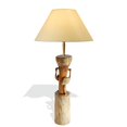 thumbnail image 4 of West African Style Hand Carved Teak Wood Wildlife Double Flamingoes Table Lamp, 4 of 4