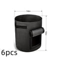 thumbnail image 2 of Naisfei 6 Pack 10 Gallon Black Potato Grow Bags with Flap Window，Thickened Nonwoven Fabric Container  for Tomato, Vegetable and Fruits, 2 of 4