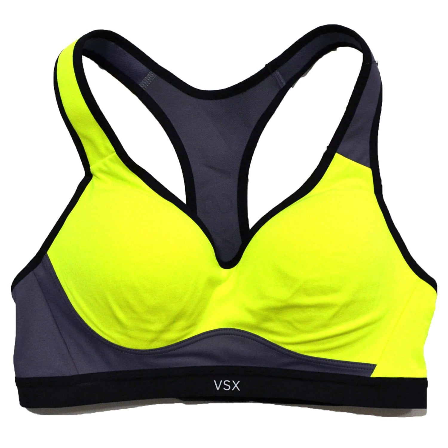 VSX, Intimates & Sleepwear, Vsx Sport Victoria Secret Zip Front Sports  Bra 34 D Neon Yellow Grey