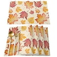 thumbnail image 2 of 2024 Placemat Thanksgiving Maple Leaf 4/6pcs Table Pad Mats for Dining Table Home Kitchen r Accessories Linen Coaster, 2 of 7