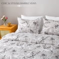 thumbnail image 6 of Marble Duvet Cover Set with Zipper Closure Ties, Soft Microfiber White Marble Pattern Double, 6 of 7