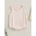 thumbnail image 2 of Infant Baby Boys Girls Rompers Vest Newborn Sleeveless Button Solid Jumpsuit Casual One Piece Cloths 0-18M, 2 of 8