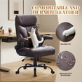 thumbnail image 4 of Ergonomic Swivel Computer Executive Chairs, Flip-up Armrests PU Leather Padded Office Chairs, with Adjustable Height, 500LBS, Coffee, 4 of 7