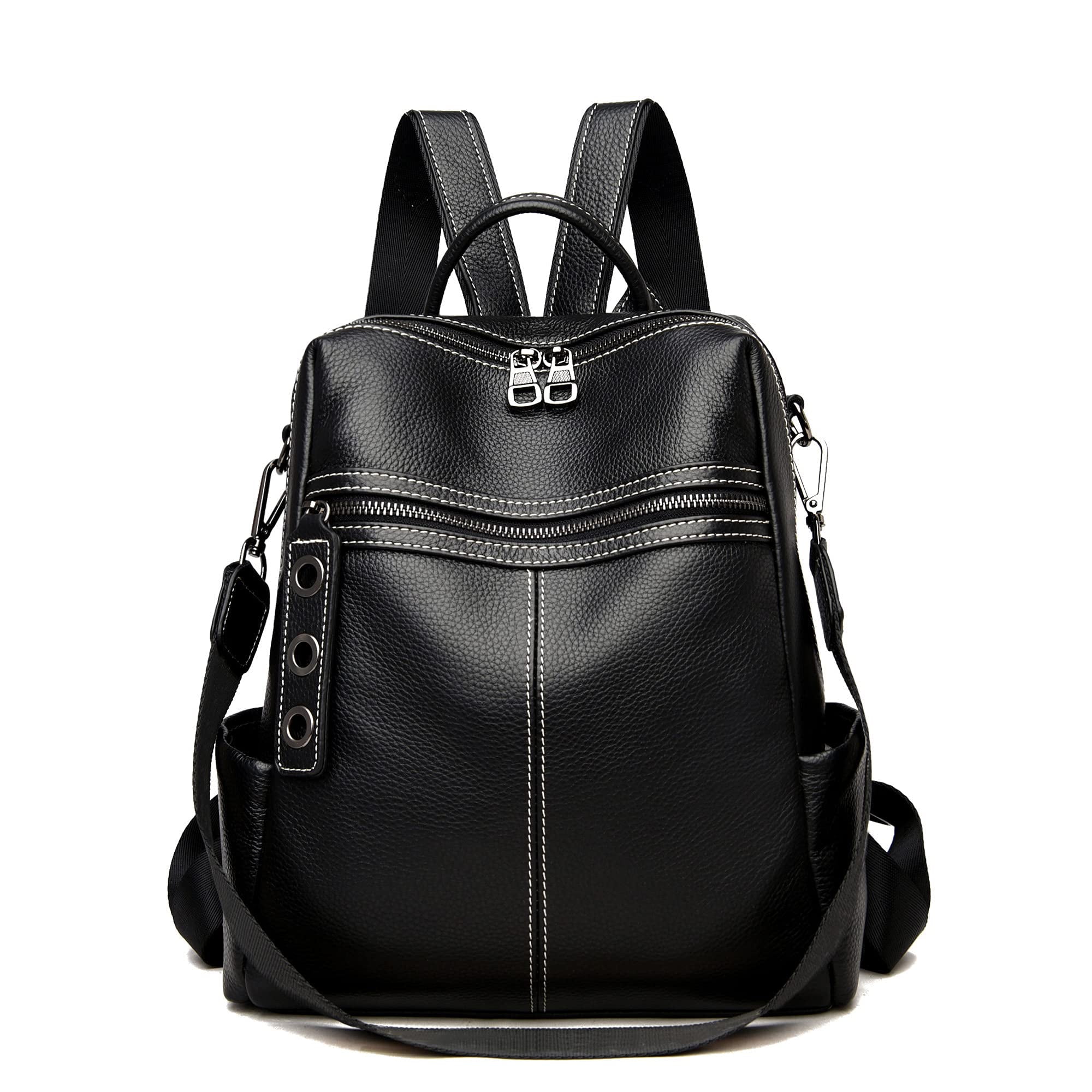 20 inch leather backpack “Nolan” also has an extra patch pocket with a magnet closure where you can keep things you need quickly Maxim