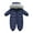 Navy, variant on Baby Thermal Insulated Down Jacket Romper Detachable Collar Hooded Winter Snowsuit Thickened Coat Cold Weather Gear Windproof Outerwear