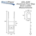 thumbnail image 4 of RecPro Marine 4 Step Stationary Straight Boat Dock Ladder 20" Wide, 4 of 9