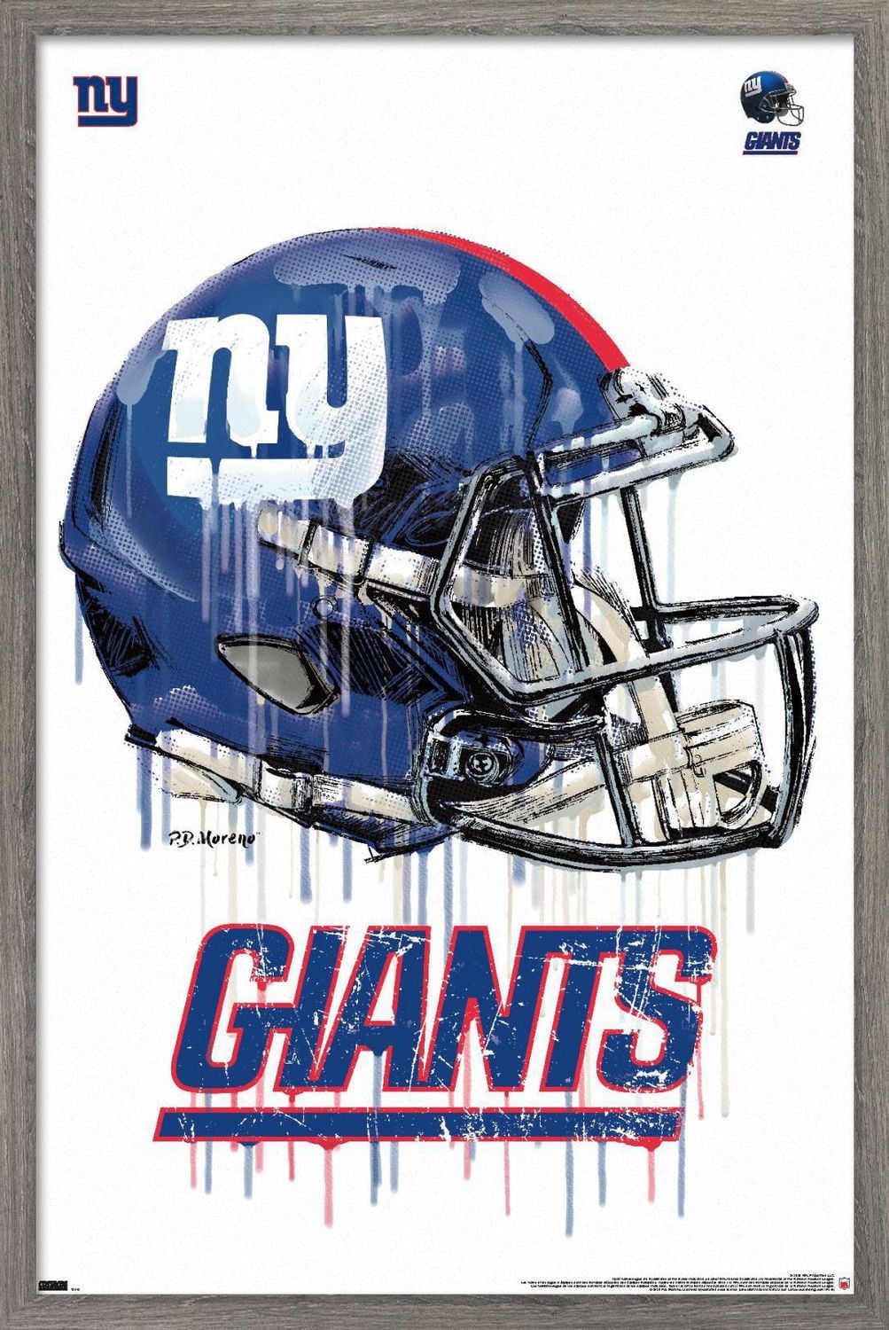 NFL New York Giants - Drip Helmet 20 Wall Poster, 22.375" x 34"