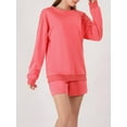 thumbnail image 4 of Mialoley Ensemble Automne 2 Pcs Mode Manches Longues Col Rond Chandail en Molleton + Shorts Tenue de Détente, 4 of 6