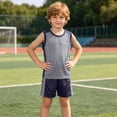 thumbnail image 5 of Freshbabe Boys 2-Piece Athletic Outfit, Sleeveless Tank and Shorts, Breathable Sportswear for Summer Activities and Outdoor Play, 5 of 8