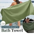 thumbnail image 3 of Beach Towel 1 Pack,Magnetic Beach Towels Oversized 30 x 74,Quick Dry Towel,Lightweight Pool Towels for Adults Travel Towel,Green, 3 of 4