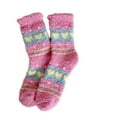 thumbnail image 2 of Voncos Plush Fuzzy Socks for Women - Hot Pink Cozy Warm Soft Non-Slip Socks, Nylon Spandex Blend One Size Fits Most for Indoor Lounge Sleep, 2 of 2