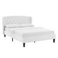 thumbnail image 3 of Modway Penelope Tufted Wingback Queen Performance Velvet Platform Bed in White, 3 of 10