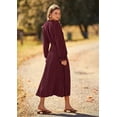 thumbnail image 2 of PRETTYGARDEN Women's Spring Fall Midi Dress Casual Long Sleeve V Neck Swiss Dot Pleated A Line Flowy Dresses, 2 of 6