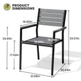 thumbnail image 6 of Crestlive Products Outdoor 2PCS Dining Chairs Aluminum Restaurant Chair with Arm, Gray, 6 of 6