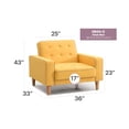 thumbnail image 2 of Glory Furniture Andrews Twill Fabric Convertible Chair in Yellow, 2 of 6