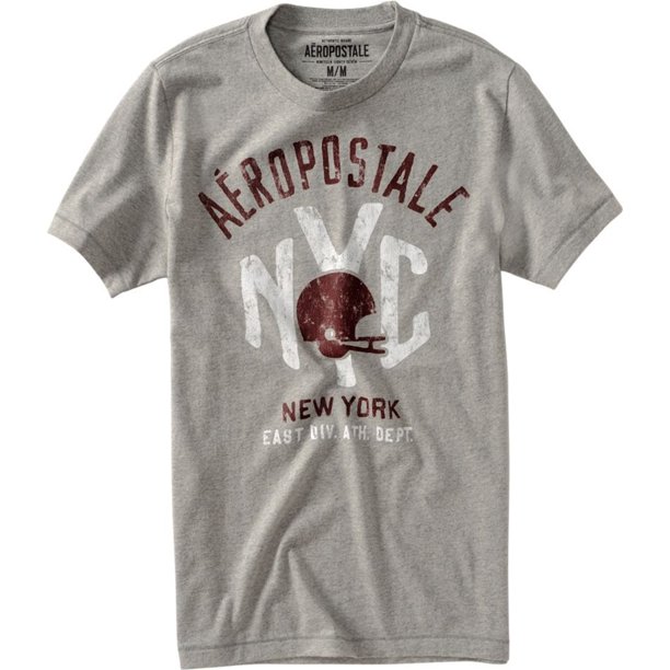 Aeropostale Hombres Nyc East Div. Camiseta gráfica, gris, talla extra pequeña