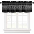 thumbnail image 2 of Boho Style Curtain Valances for Windows, Abstract Black Farmhouse Style Striped Rod Pocket Valance Window Treatments Short Curtains for Kitchen Bathroom Living Room, 2 of 6
