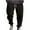 Black, variant on Yaoyar Mens Casual Cotton Linen Pant Elastic Waist Drawstring Yoga Jogger Pants(Dark Gray,L)