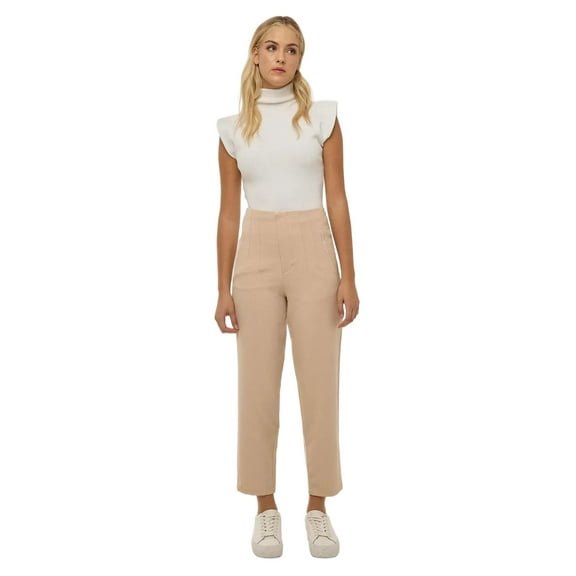 Nude Fitted High Waisted Trousers