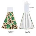 thumbnail image 3 of Haosy 2 Pack Kitchen Wash Cloths with Hanging Loops Absorbent Absorbent Quick Drying Hand Towels, Four Leaf Clover Leopard, 3 of 7