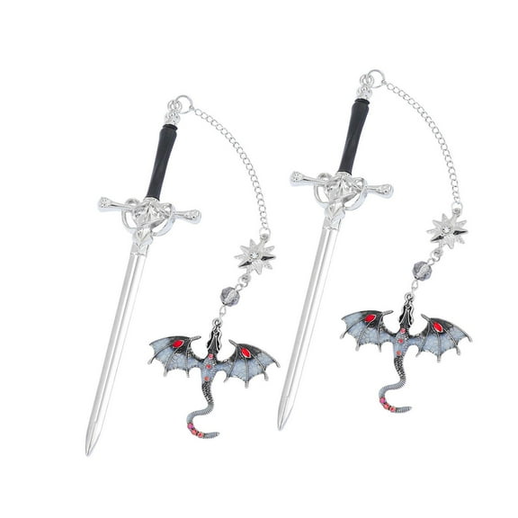 2 Pcs Dragon Swords Bookmarks Metal Page Markers Fantasy Bookmarks Stylish Reading Bookmarks Creative Bookmarks for Boy