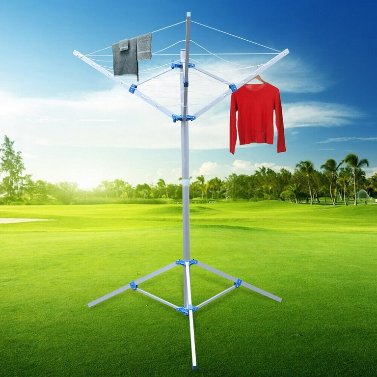 Colorfullrain Clothes Line Rotary Outdoor Laundry Dryer Garden Drying Rack Folding Adjustable, Size: Large, Silver