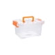 thumbnail image 1 of Caja de almacenamiento, Caja de almacenamiento transparente con tapa, Adecuado para el hogar, la oficina, organizar y almacenar artículos. (25*18*13cm)., 1 of 4