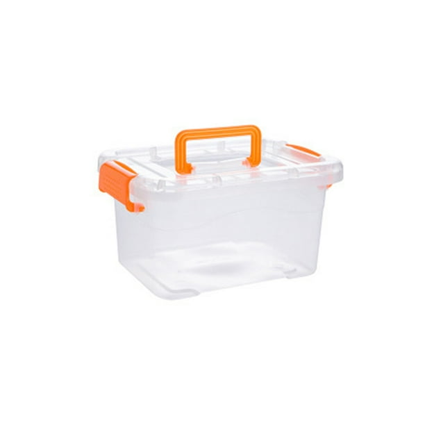Caja de almacenamiento, Caja de almacenamiento transparente con tapa, Adecuado para el hogar, la oficina, organizar y almacenar artículos. (25*18*13cm).