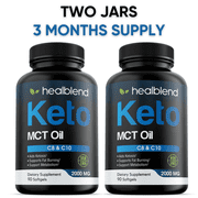 healblend Keto MCT Oil Capsules 2000mg - Natural Ketogenic Fat Burner, Ketosis Diet Pills, Metabolism Booster for Men Women - Exogenous Ketones Supplements (180 Soft Gels 90 day) - 2-Pack