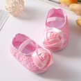 thumbnail image 4 of Baby Girl Satin Cloth Rose Princess Shoes+Headband Set, Toddler Soft Sole Walking Shoes Cute Crib Shoes Headband Set Soft, Lightweight and Anti-slip Sole Sneakers First Walkers, Pink S, 4 of 14