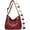 Wine Red, variant on Crossbody Bags for Women - Soft Leather Multi-pocket Purses Shoulder Handbags with Adjustable Shoulder Strap,Purple