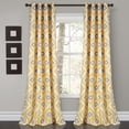thumbnail image 1 of Lush Decor Ensemble de Panneaux de Rideaux de Fenêtre Filtrant la Lumière Jaune Gris, 2 Unités, 1 of 1