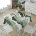 thumbnail image 6 of Sage Green Ombre Table Cloth Waterproof Tablecloths, Modern Moire Geometric Abstract Tablecloth Dining Table Cover for Kitchen Party Tabletop Outdoor, Square Tablecloth 54x54 Inch, 6 of 9