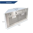 thumbnail image 5 of Awoco RH-BQ-M36 Awoco RH-BQ-M36 36'W 14-1/2'D Built-in Insert 4 Speeds Stainless Steel Range Hood for Wood Hood, 5 of 5
