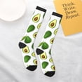 thumbnail image 4 of Daiia Sports Socks Avocado1 Printed Novelty Crew Socks for Men Women Knee High Socks Cotton Socks Soft & Breathable Support Unisex Socks, 4 of 9