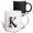 Multicolor, variant on 3drose, Alluring Letter K. Halloween Monogram, Broom, Wizard Hat, Cat Art, 15oz Mug